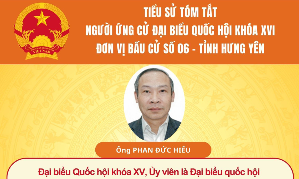 TIỂU SỬ VÀ CHƯƠNG TRÌNH HÀNH ĐỘNG CỦA NGƯỜI ỨNG CỬ ĐẠI BIỂU QUỐC HỘI KHÓA XVI: ÔNG PHAN ĐỨC HIẾU