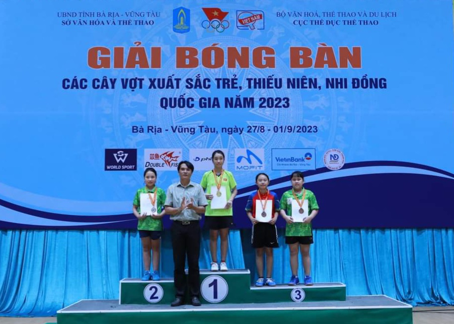 Hưng Yên giành 1 Huy chương Vàng và 2 Huy chương Đồng tại Giải bóng bàn các cây vợt xuất sắc trẻ, thiếu niên, nhi đồng quốc gia năm 2023