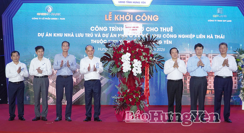 Đồng chí Phó Thủ tướng Thường trực Chính phủ Phạm Gia Túc dự lễ khởi công Dự án nhà ở xã hội, nhà ở cho thuê tại Khu công nghiệp Liên Hà Thái