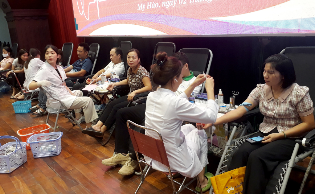 Thị xã Mỹ Hào: Hơn 600 người tham gia hiến máu tình nguyện