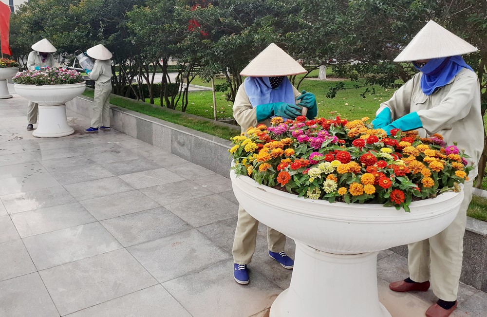 Thành phố Hưng Yên: Trang trí hơn 1 nghìn mét vuông hoa tươi 