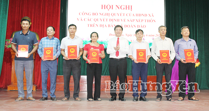 Xã Đoàn Đào thành lập 5 chi bộ thôn mới sau sắp xếp đơn vị thôn