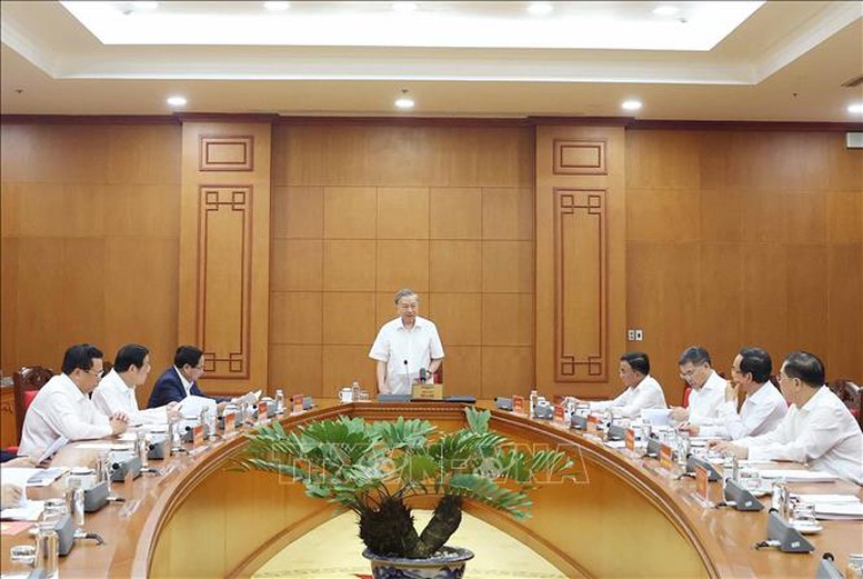 Tổng Bí thư Tô Lâm làm việc với Thường trực các Tiểu ban Đại hội XIV của Đảng