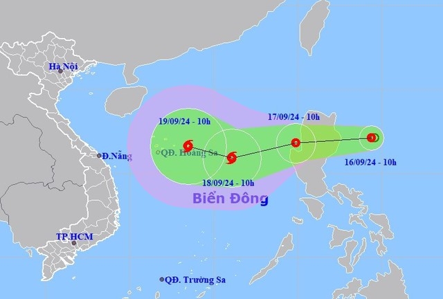 Áp thấp nhiệt đới giật cấp 9 đã tiến vào Bắc Biển Đông