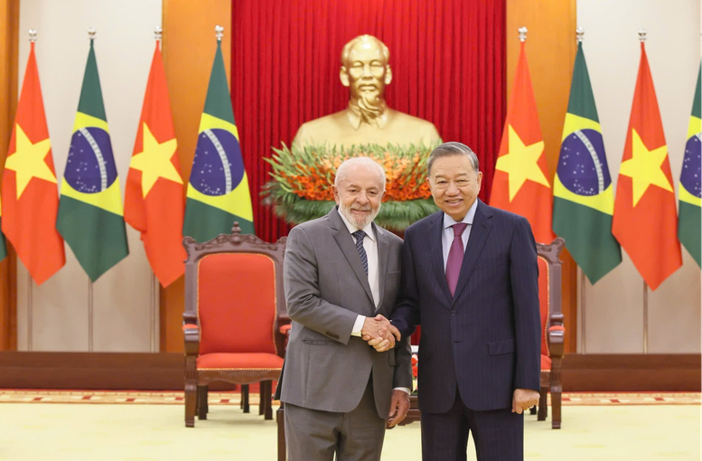 Tổng Bí thư Tô Lâm tiếp Tổng thống Brazil